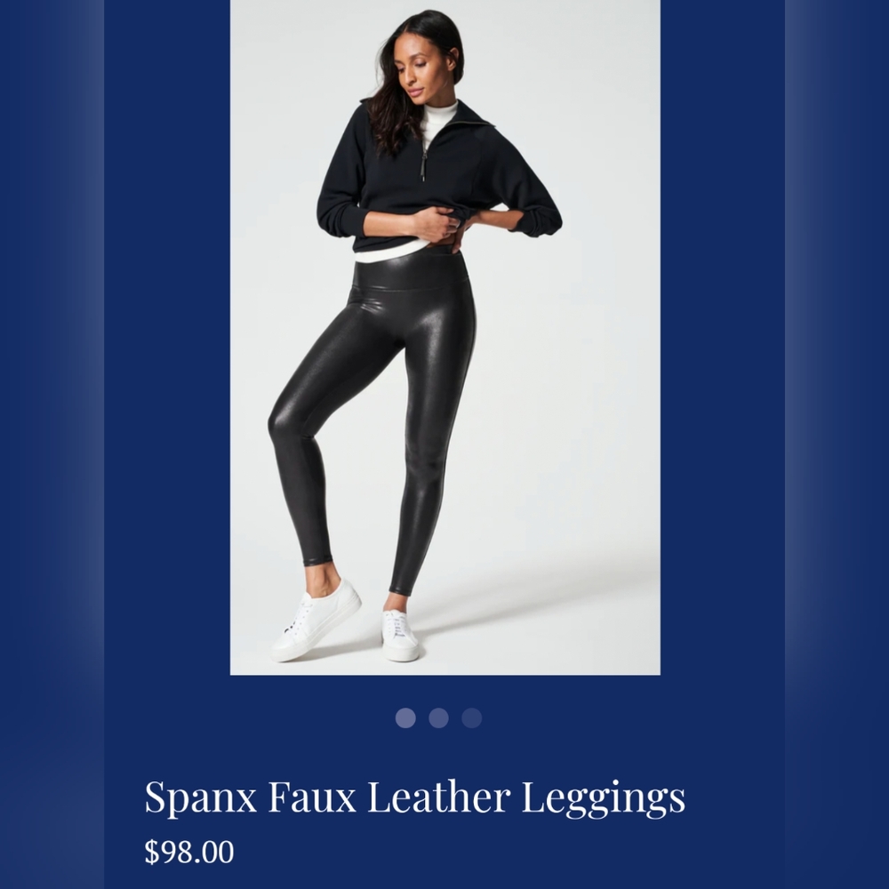 Spanx Faux Leather Leggings Blk Size XS